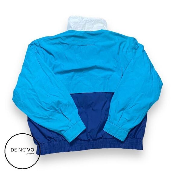 TOWN Craft Men's Vintage Full Zip Windbreaker Jacket Size XL Blue - Picture 4 of 8